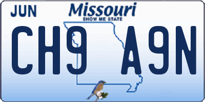 MO license plate CH9A9N
