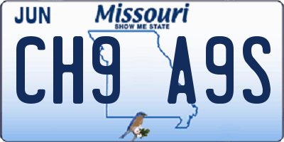 MO license plate CH9A9S