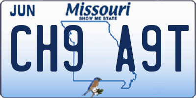MO license plate CH9A9T