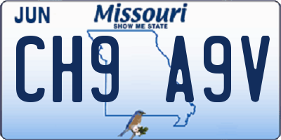 MO license plate CH9A9V
