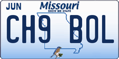 MO license plate CH9B0L