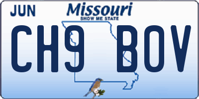 MO license plate CH9B0V