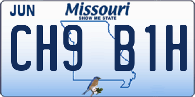 MO license plate CH9B1H