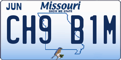 MO license plate CH9B1M