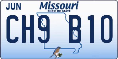 MO license plate CH9B1O
