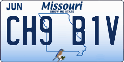 MO license plate CH9B1V