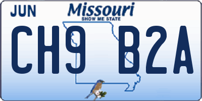 MO license plate CH9B2A