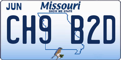 MO license plate CH9B2D