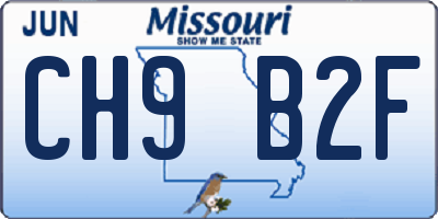 MO license plate CH9B2F