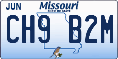 MO license plate CH9B2M