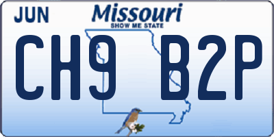 MO license plate CH9B2P