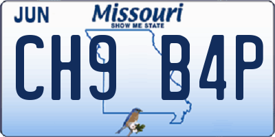 MO license plate CH9B4P
