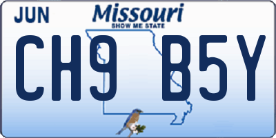 MO license plate CH9B5Y