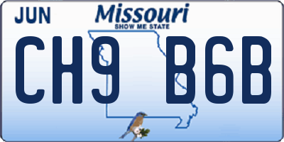 MO license plate CH9B6B