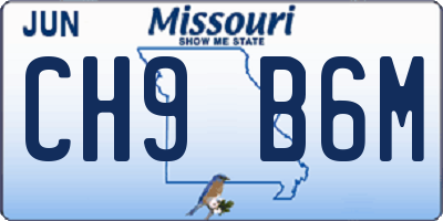 MO license plate CH9B6M