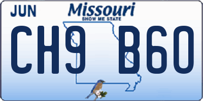 MO license plate CH9B6O