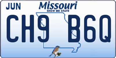 MO license plate CH9B6Q