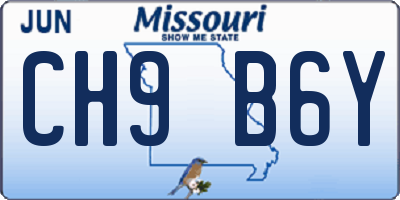 MO license plate CH9B6Y