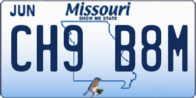 MO license plate CH9B8M