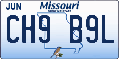 MO license plate CH9B9L
