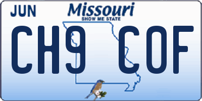 MO license plate CH9C0F