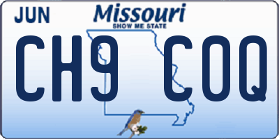 MO license plate CH9C0Q
