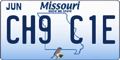 MO license plate CH9C1E