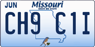 MO license plate CH9C1I