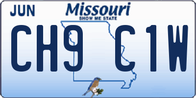 MO license plate CH9C1W