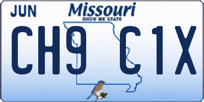 MO license plate CH9C1X