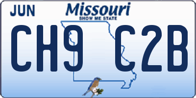 MO license plate CH9C2B