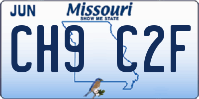 MO license plate CH9C2F