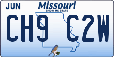MO license plate CH9C2W