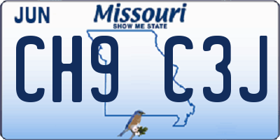 MO license plate CH9C3J