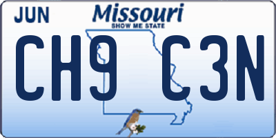 MO license plate CH9C3N