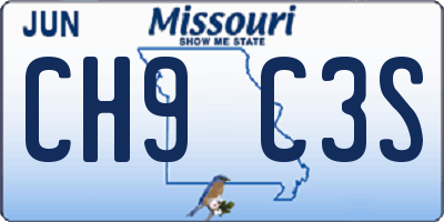 MO license plate CH9C3S