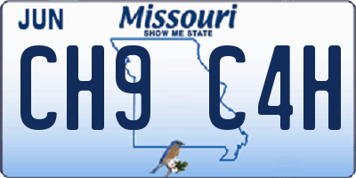 MO license plate CH9C4H
