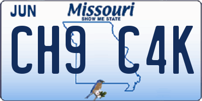 MO license plate CH9C4K