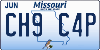 MO license plate CH9C4P