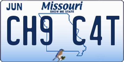 MO license plate CH9C4T