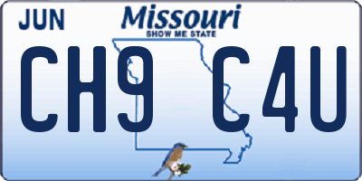 MO license plate CH9C4U