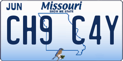 MO license plate CH9C4Y