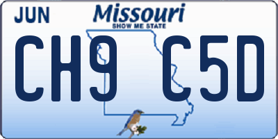 MO license plate CH9C5D
