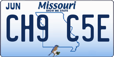 MO license plate CH9C5E