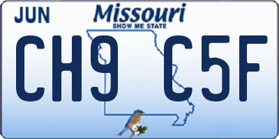 MO license plate CH9C5F