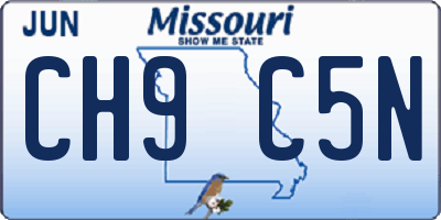MO license plate CH9C5N