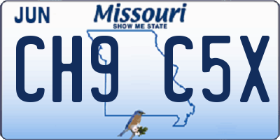 MO license plate CH9C5X