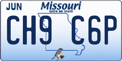 MO license plate CH9C6P