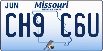 MO license plate CH9C6U