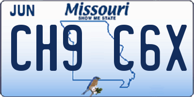 MO license plate CH9C6X